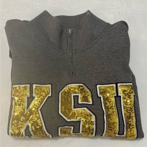 New Women PINK by Victoria’s Secret KSU Kent Sate Quarter Zip Sweatshirt  XSmall